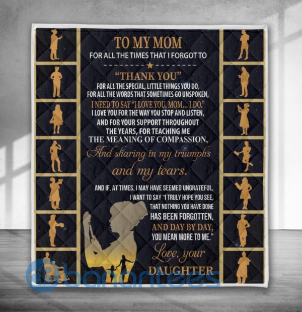 To My Mom I Love You Blanket Quilt Product Photo