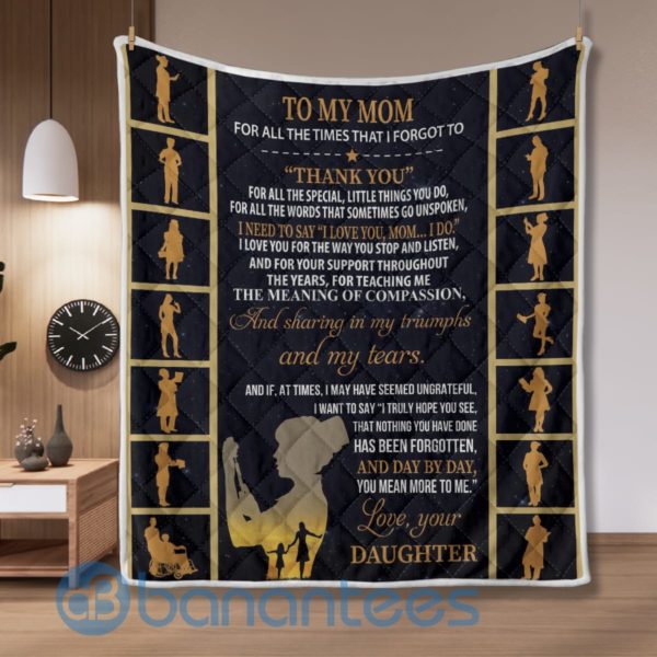 To My Mom I Love You Blanket Quilt Product Photo