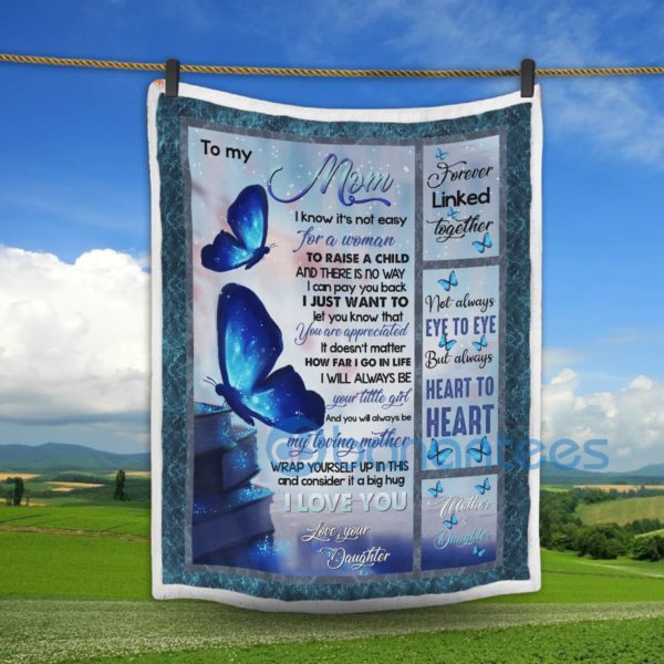 To My Mom I Love You Butterfly Sherpa Blanket Product Photo