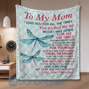 To My Mom I Love You Dragonfly Blanket Quilt Product Photo