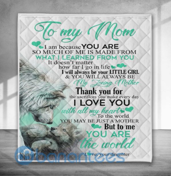To My Mom I Love You Wolf Blanket Quilt Product Photo