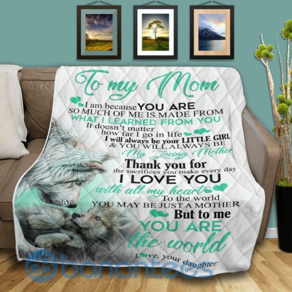 To My Mom I Love You Wolf Blanket Quilt Product Photo