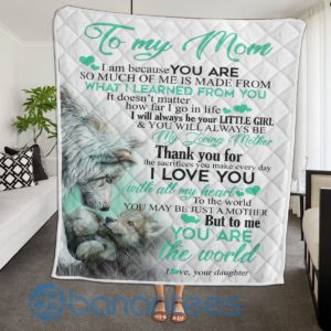 To My Mom I Love You Wolf Blanket Quilt Product Photo