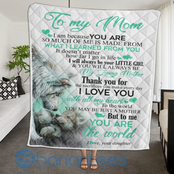 To My Mom I Love You Wolf Blanket Quilt Product Photo