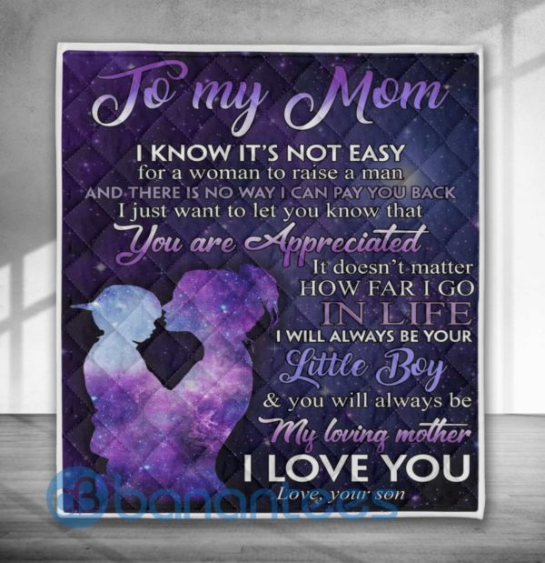 To My Mom I Will Always Be Your Little Boy Blanket Quilt Product Photo