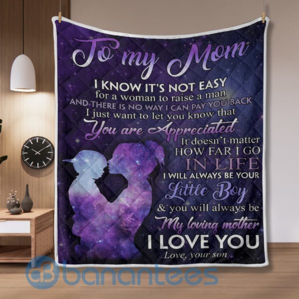 To My Mom I Will Always Be Your Little Boy Blanket Quilt Product Photo