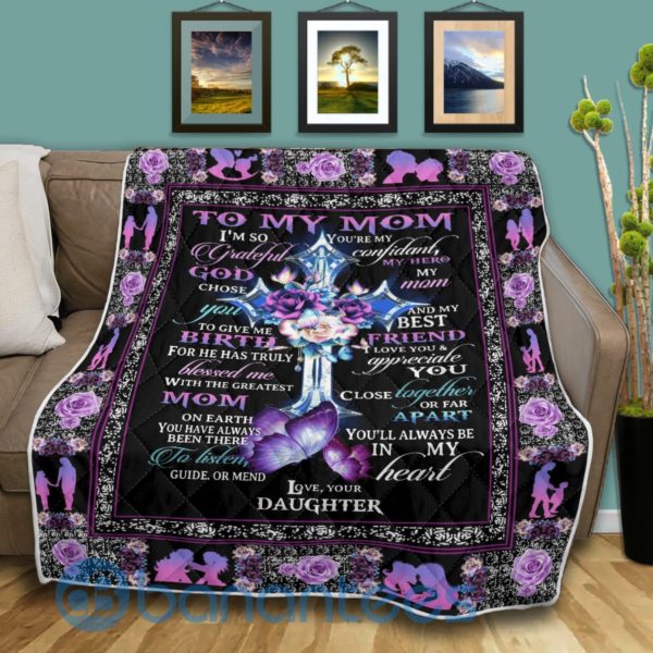 To My Mom Love, Your Daughter Blanket Quilt Product Photo
