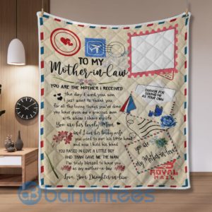 To My Mother In Law Airmail Letter Quilt Blanket Product Photo