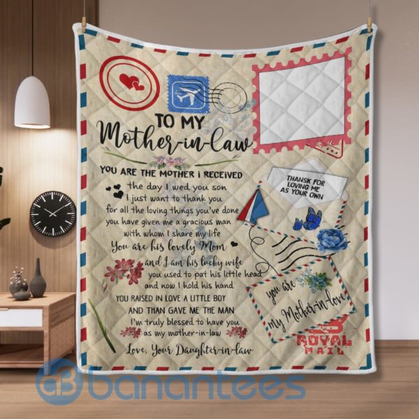 To My Mother In Law Airmail Letter Quilt Blanket Product Photo