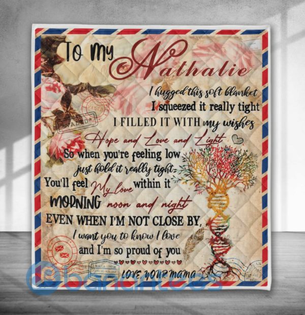 To My Nathalie Design Quilt Blanket Product Photo