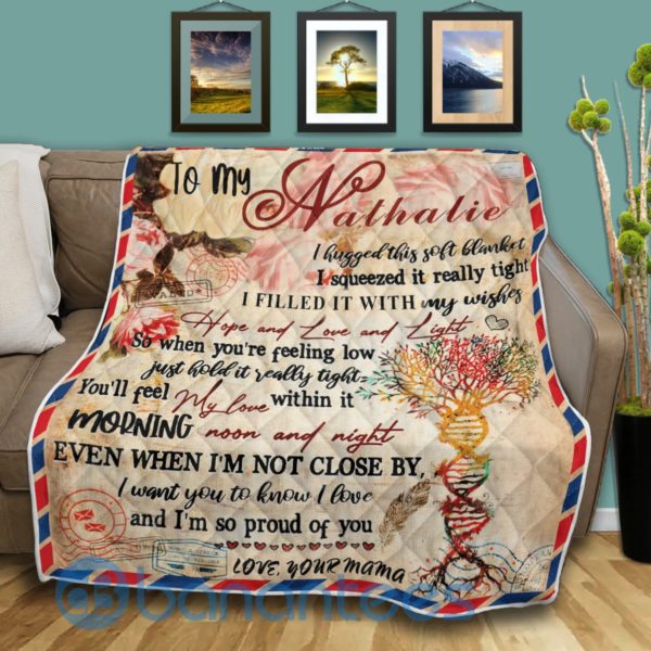 To My Nathalie Design Quilt Blanket Product Photo