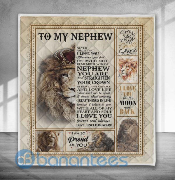 To My Newphew Lion Quilt Blanket Product Photo