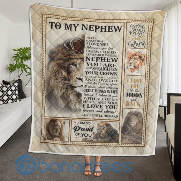 To My Newphew Lion Quilt Blanket Product Photo