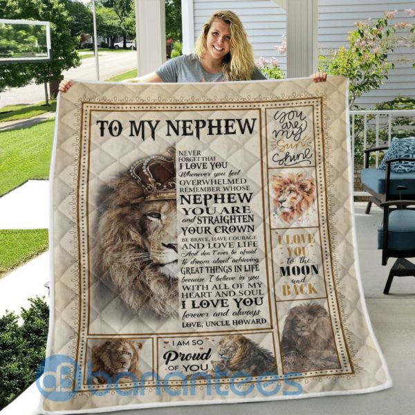 To My Newphew Lion Quilt Blanket Product Photo