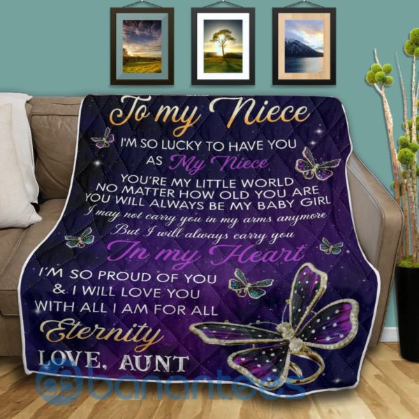 To My Nice Love, Aunt Butterfly Quilt Blanket Product Photo