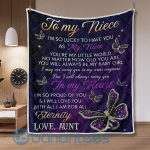 To My Nice Love, Aunt Butterfly Quilt Blanket Product Photo