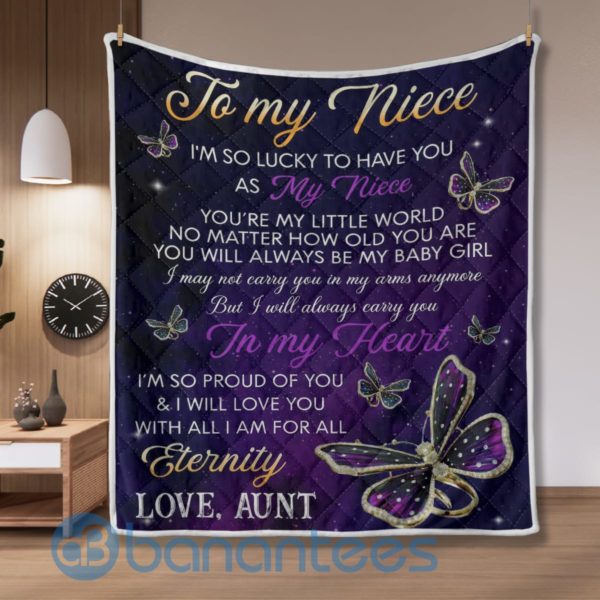 To My Nice Love, Aunt Butterfly Quilt Blanket Product Photo
