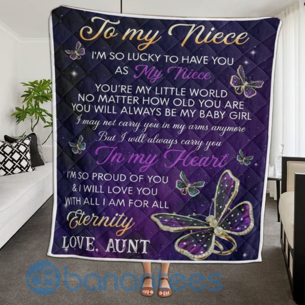 To My Nice Love, Aunt Butterfly Quilt Blanket Product Photo