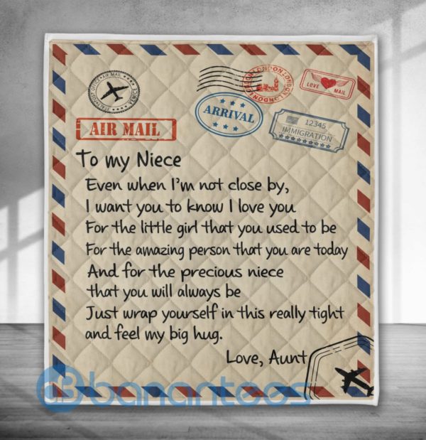 To My Niece Air Mail Quilt Blanket Quilt Product Photo