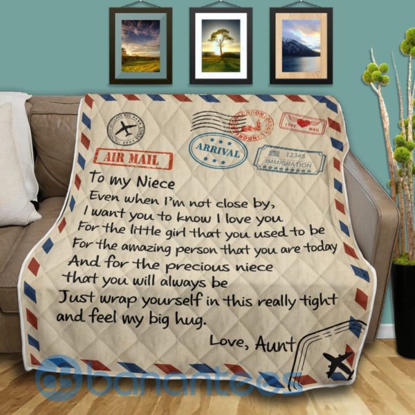 To My Niece Air Mail Quilt Blanket Quilt Product Photo