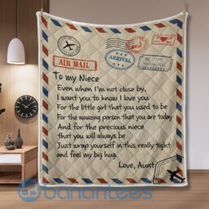 To My Niece Air Mail Quilt Blanket Quilt Product Photo