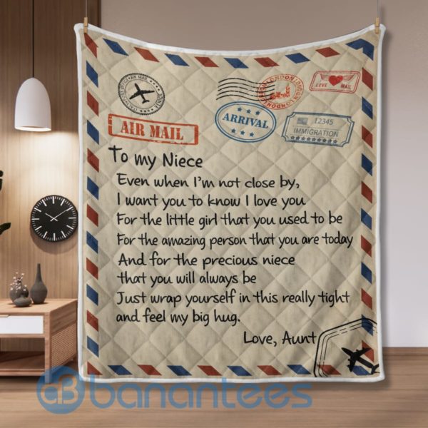 To My Niece Air Mail Quilt Blanket Quilt Product Photo