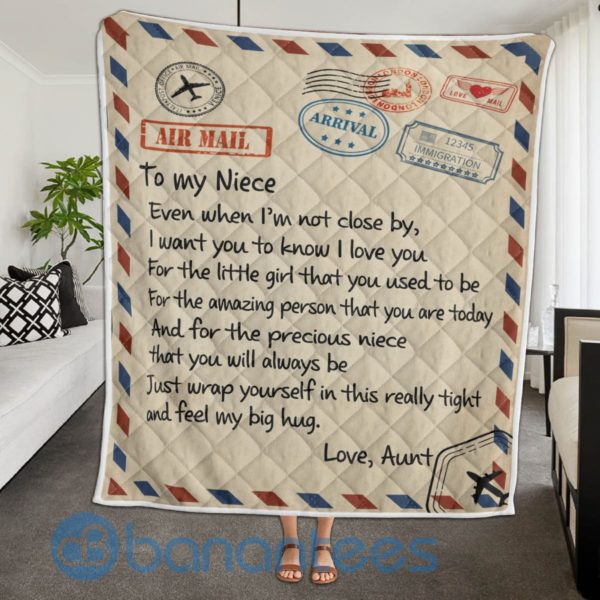 To My Niece Air Mail Quilt Blanket Quilt Product Photo