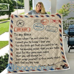 To My Niece Air Mail Quilt Blanket Quilt Product Photo