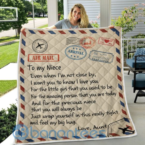 To My Niece Air Mail Quilt Blanket Quilt Product Photo