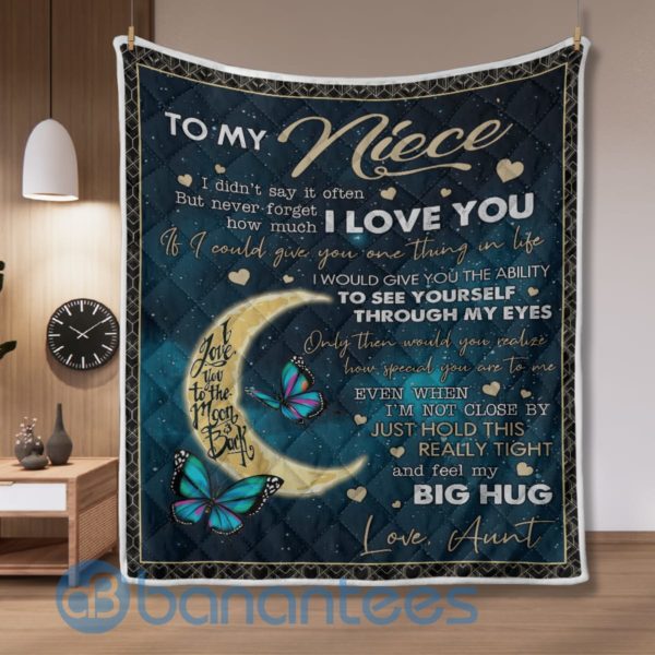 To My Niece I Love You Butterfly Quilt Blanket Product Photo