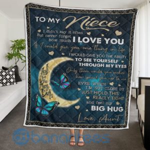 To My Niece I Love You Butterfly Quilt Blanket Product Photo