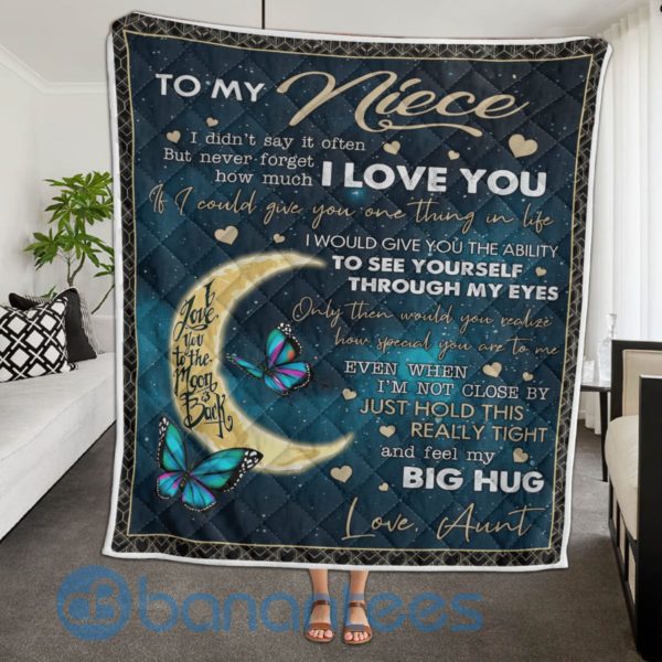 To My Niece I Love You Butterfly Quilt Blanket Product Photo