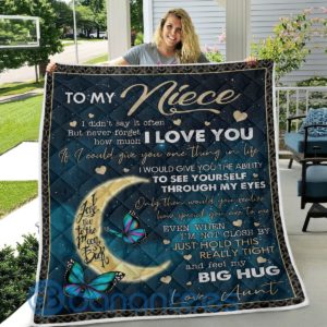 To My Niece I Love You Butterfly Quilt Blanket Product Photo