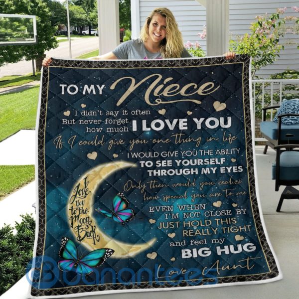 To My Niece I Love You Butterfly Quilt Blanket Product Photo