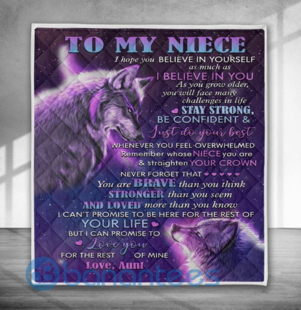 To My Niece Love You For The Rest Of Mine Love, Aunt Wolf Quilt Blanket Product Photo