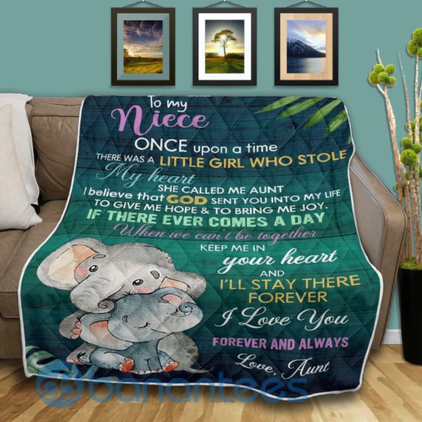 To My Niece Once Upon A Time There Was A Little Girl Elephant Quilt Blanket Product Photo