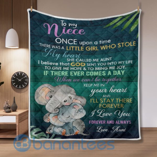 To My Niece Once Upon A Time There Was A Little Girl Elephant Quilt Blanket Product Photo