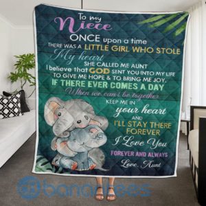 To My Niece Once Upon A Time There Was A Little Girl Elephant Quilt Blanket Product Photo