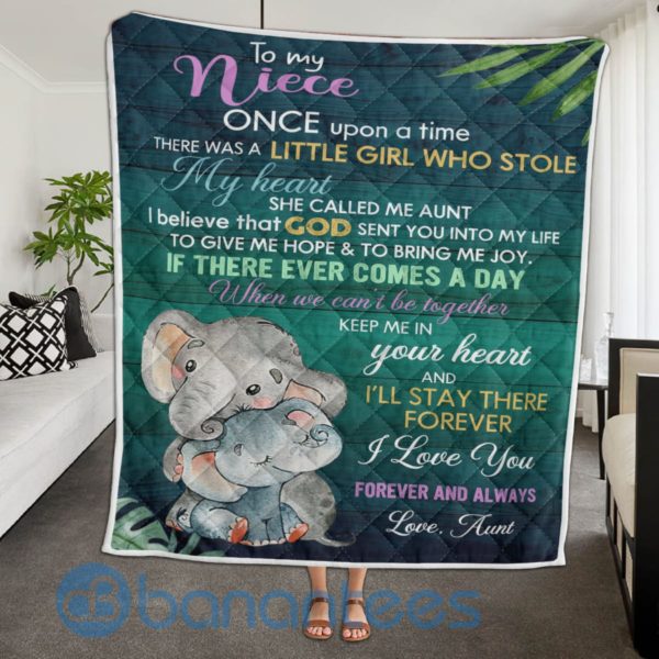 To My Niece Once Upon A Time There Was A Little Girl Elephant Quilt Blanket Product Photo