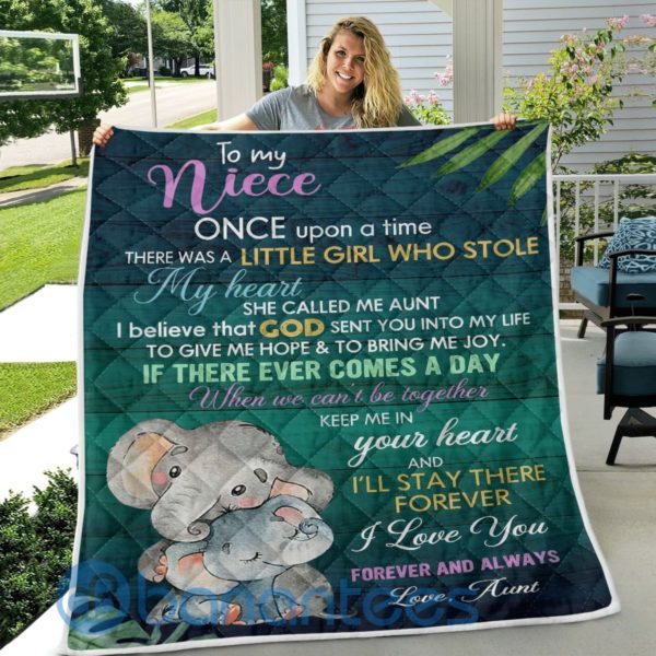 To My Niece Once Upon A Time There Was A Little Girl Elephant Quilt Blanket Product Photo