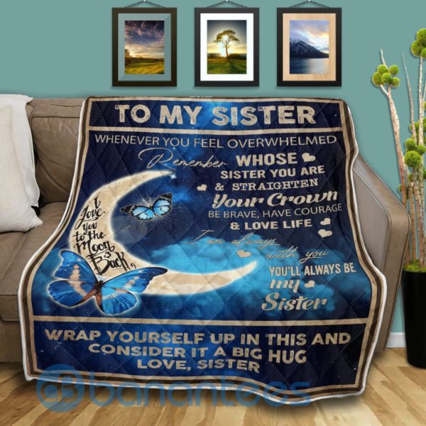 To My Sister Butterfly Blanket Quilt Product Photo