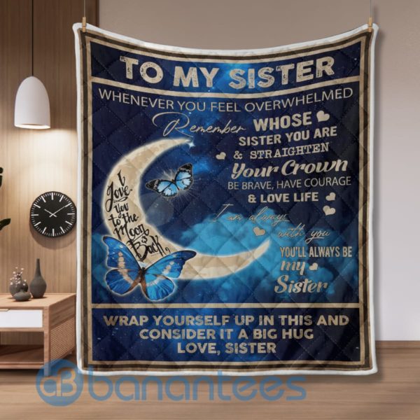 To My Sister Butterfly Blanket Quilt Product Photo