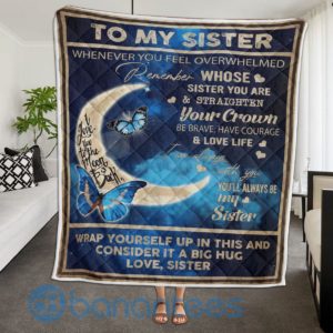 To My Sister Butterfly Blanket Quilt Product Photo