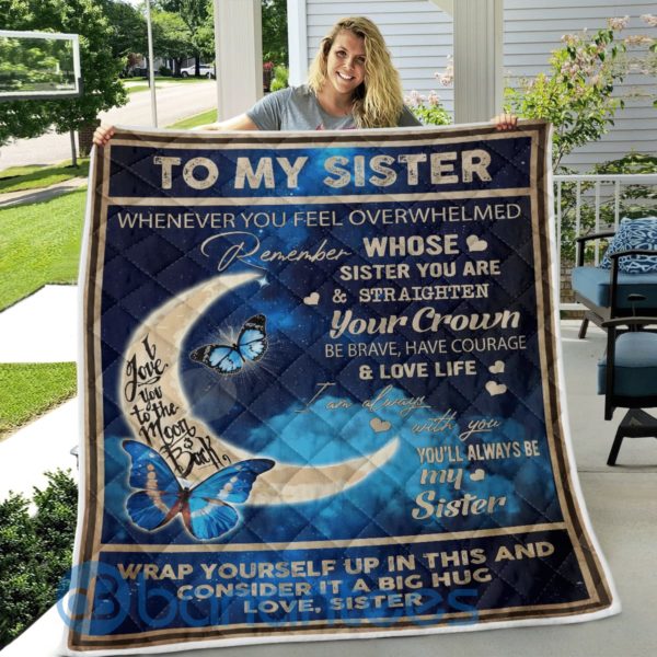To My Sister Butterfly Blanket Quilt Product Photo