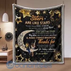 To My Sister Love You To The Moon Blanket Quilt Product Photo