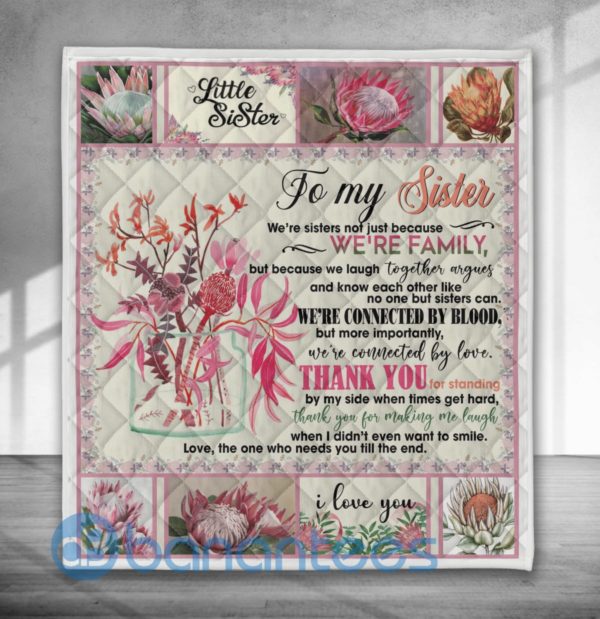 To My Sister We're Family Quilt Blanket Product Photo