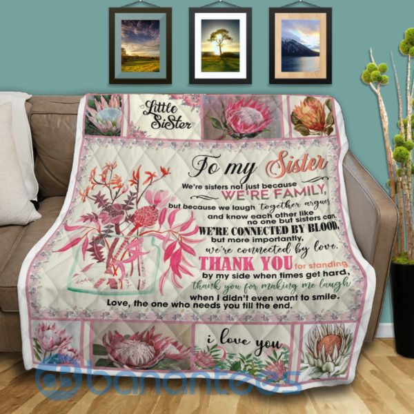 To My Sister We're Family Quilt Blanket Product Photo