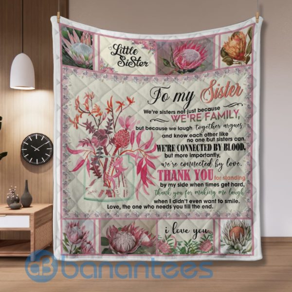 To My Sister We're Family Quilt Blanket Product Photo