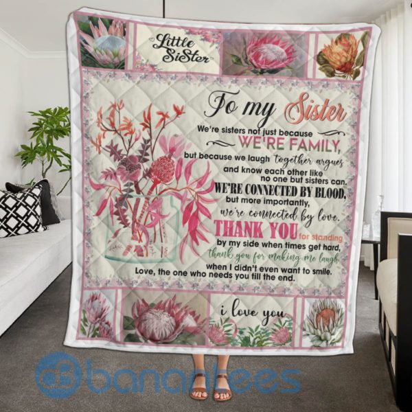 To My Sister We're Family Quilt Blanket Product Photo
