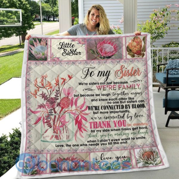To My Sister We're Family Quilt Blanket Product Photo